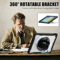 Étui pour tablette transparent robuste antichoc en TPU durable pour iPad 10.2 pouces 7e 8e 9e housse hybride robuste avec support en bandoulière