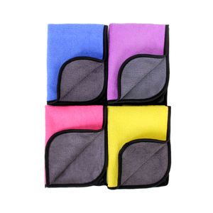 <span class=keywords><strong>Serviette</strong></span> de nettoyage pour voiture en microfibre corail, double face, épaisse et absorbante, pour usage intérieur et extérieur - Product Image 2