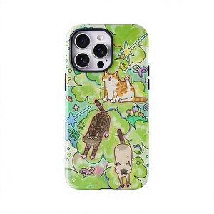 Coque de téléphone portable antichoc en TPU avec motif chat de dessin animé pour 16 Pro Max, 15, OPPO Reno13, <span class=keywords><strong>Mate</strong></span> 70, P80 et Honor - Product Image 1