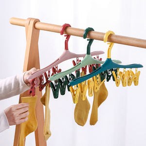 2024 dernière vente ménage sous-vêtements cintres 8 clips vêtements chaussettes étendoir clips cintre populaire cintre pour chaussettes - Product Image 2