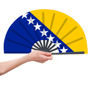 Abanicos Plegables de Bambú con la Bandera de Bosnia y Herzegovina, Abanico de Mano para Carnaval, Boda, Festival, Fiesta, Agencia de Viajes, Venta al Por Mayor - Product Image 4