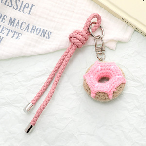 <b>Cute</b> Mini Wool Knitted Woven Donut Doll Bag Pendant Accessories Gift Handmade Amigurumi Yarn Crochet Doughnut Charm Keychain Toy - Product Image 6