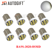 BA9S T4W LED ampoule de voiture rouge bleu H5W T2W T3W 3020 8SMD DC12V/24V intérieur voiture LED éclairage de plaque d'immatriculation