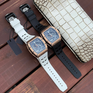 Reloj deportivo para hombre con caja de titanio de lujo, correa de silicona, movimiento mecánico automático, resistente al agua 5ATM y fecha automática. - Product Image 5