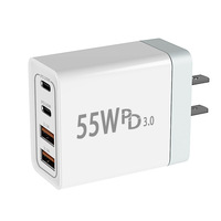 Avustralya Standartlarında 55W Çoklu Portlu USB Şarj Cihazı, Çift PD Portları (Her Biri 20W), 4 Şarj Çıkışı, Hızlı Şarj, PVC