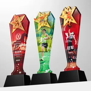 Stampa UV con Design gratuito trofeo di cristallo da Tennis eco-compatibile per il premio campione della competizione sportiva del Campus e carattere eccezionale - Product Image 5