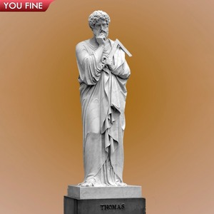 Escultura de San Tomás de Mármol Blanco de Tamaño Real Personalizada para Iglesia, Estatua de los Doce Apóstoles de Jesús - Product Image 1