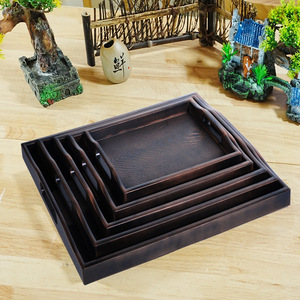 New Chinese style Japanese <b>tea</b> <b>tray</b>/<b>tray</b>, rectangular shape, imitation wood plastic, suitable for home use, imitation wood - Product Image 2