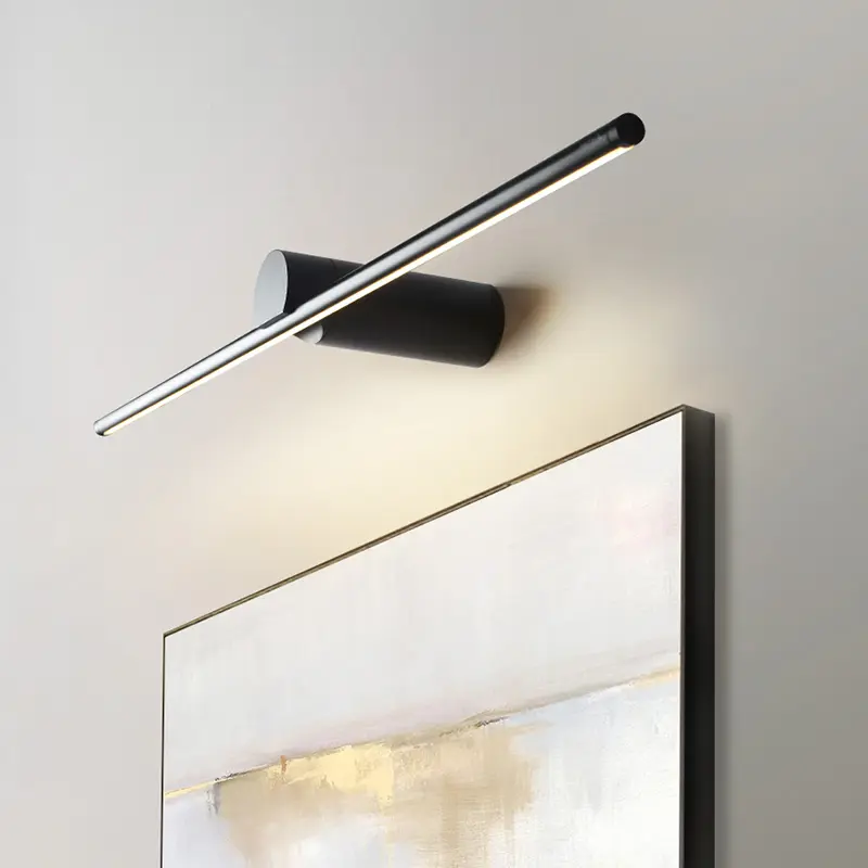 Современная художественная картина Aisilan, внутреннее зеркало, черная светодиодная настенная лампа, аркрилическая линейная картинная лампа