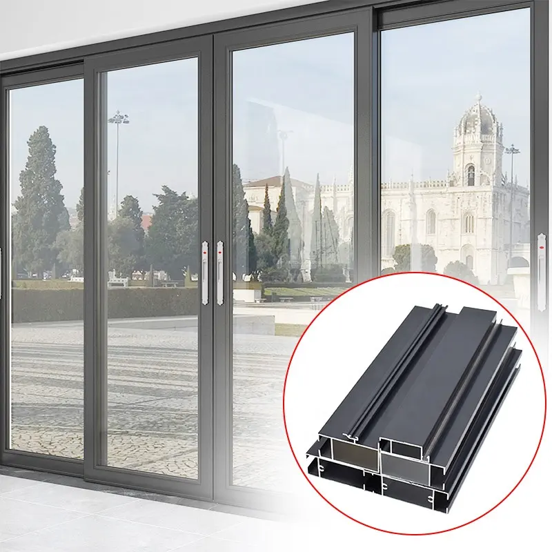 Secciones Perfiles de puerta de aluminio Extrusiones personalizadas Perfil de ventana de aluminio Perfiles de aluminio de puerta de recubrimiento en polvo