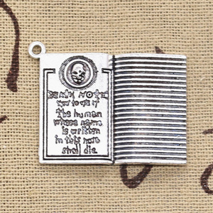 Charm Book <span class=keywords><strong>Death</strong></span> <span class=keywords><strong>Note</strong></span> 32x24mm pendenti Color argento antico che fanno fai da te a mano tibetana che trovano gioielli - Product Image 5