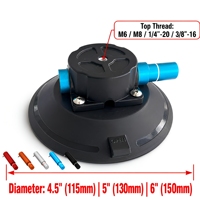 Ventouse robuste de 4,5, 5 et 6 pouces avec filetage M6, M8, 1/4, 3/8 pour support de caméra de toit de voiture Starlink
