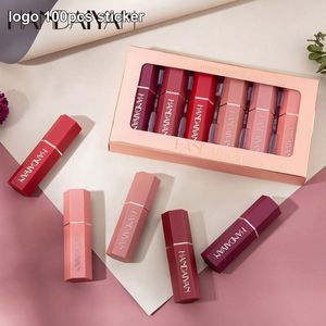 Brillo labial <span class=keywords><strong>Handaiyan</strong></span>, nuevo, 6 colores, labial líquido vegano, antiadherente, altamente pigmentado. - Product Image 1