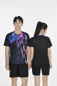 Jersey Badminton Raglan Custom Neon Glitch Print, Bernapas, Cepat Kering, Ringan, Seragam Latihan Tim, Logo Custom, MOQ Kecil - Product Image 5