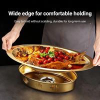 Réchaud alimentaire en acier inoxydable doré, petit réchaud avec brûleur à alcool pour restaurant et hôtel