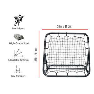 ตาข่ายเหล็กคุณภาพสูงและตาข่าย PE ขนาด 36 นิ้ว <span class=keywords><strong>ป</strong></span>รับระดับได้ ติดตั้งได้หลายมุม <span class=keywords><strong>สำหรับ</strong></span>ฝึกซ้อมฟุตบอล เบสบอล และการฝึกความคล่องตัวสำหรับเยาวชน - Product Image 6