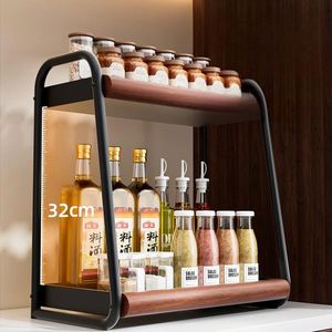 Multifunctional Double Tier Stainless Steel Eco-Friendly Modern Standing <b>Kitchen</b> Spice <b>Storage</b> Rack - Product Image 2