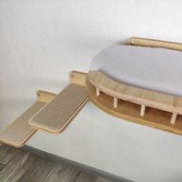 Étagère d'escalade murale pour chat, escalier pour chat à quatre marches avec toile de Jute à gratter pour chats, fournitures de plate-forme de perche CNLF