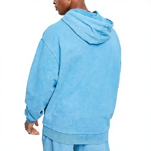 Nouvelle Arrivée Vente Chaude Hommes Hiver Dégradé de Couleurs Tricoté 100% Coton Uni Oversize Streetwear Perlé 320g Sweats à Capuche Vente en Gros - Product Image 2
