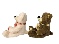 Boneka Beruang Coklat Lucu dengan Syal Rajut, Mainan Hewan Isi Lembut, Hadiah Ulang Tahun Anak, Dekorasi Rumah