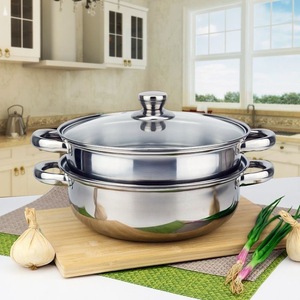 Stainless Steel <b>Steamer</b> 28cm Double Layer With Lid For Home Cooking - Product Image 2