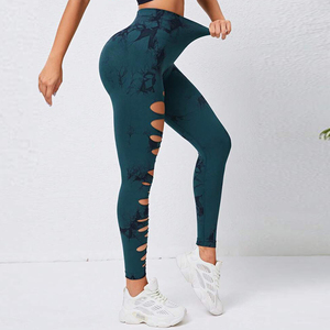 Nouveauté 2026 Vente en gros Leggings <span class=keywords><strong>de</strong></span> yoga imprimés ajourés pour femmes, collants <span class=keywords><strong>de</strong></span> sport pour la gym, leggings <span class=keywords><strong>de</strong></span> <span class=keywords><strong>fitness</strong></span> sans couture tie-dye pour filles - Product Image 6