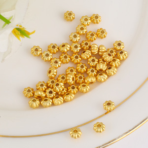 Perles d'espacement en forme de fleur dorée pour la fabrication de bijoux DIY, bracelets, colliers, style artistique rétro, composants de perles en vrac - Product Image 4
