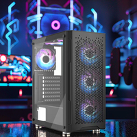 Offre Spéciale siècle Star XG Plus tour moyenne ATX boîtier d'ordinateur de jeu en alliage d'aluminium rvb ventilateur refroidisseur panneau latéral fenêtre pour les jeux