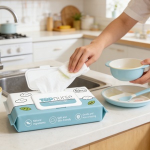 Couches pour bébé personnalisées, écologiques, antibactériennes, emballées individuellement, douces, épaisses, non parfumées, pour nouveau-nés, en tissu non tissé, naturelles, biodégradables - Product Image 1