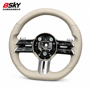 Volante de Cuero Premium para Mercedes-Benz W205 C300 C63 W213 E 300 W22 2 S 500 X2 53 GLC 300 C2 53 <span class=keywords><strong>G</strong></span> LC43 <span class=keywords><strong>A205</strong></span> C205 Beige - Product Image 4