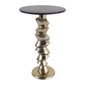 Tavolino in marmo e metallo, tavolino contemporaneo piccolo per camera da letto, comodino - Product Image 1