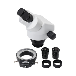 Kit de <span class=keywords><strong>Microscope</strong></span> binoculaire stéréo à lentille continue 7X-45X avec support de bras articulé de serrage avec lumière annulaire LED - Product Image 6