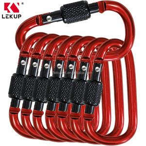 Mousqueton léger en aluminium de 2,2 pouces avec boucle porte-clés, verrouillage à ressort de sécurité, anneau en D personnalisable et clip mousqueton - Product Image 4