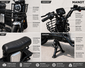 Motocicleta Eléctrica Todoterreno de Estilo Moderno, Motor de 1000W, 60/72V, Faro LED para Conducción Nocturna - Product Image 6