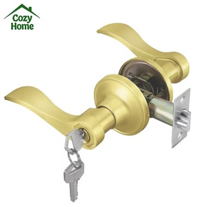High Quality Solid Zinc Alloy Gold Interior <strong>Door</strong> Handles and Lock Ambidextrous Lever <strong>Door</strong> Handle Keyless Privacy Lock - Product Image 1