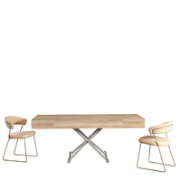 Table à manger réglable au design moderne, ensemble en bois, meubles multifonctionnels pour salon et cuisine, vente directe d'usine
