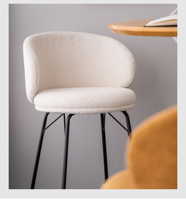 <span class=keywords><strong>Forniture</strong></span> mobili moderni casa <span class=keywords><strong>Bar</strong></span> cucina isola evento Club alto sgabello piedi orsacchiotto bouclé alta sedia da banco - Product Image 2