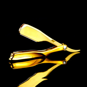 Người Đàn Ông Chuyên Nghiệp Của Gấp Tóc Thẳng Cạo Râu Cắt Tóc Dao Cạo Kim Loại Mạ Điện Người Đàn Ông Của Râu Dao Cạo Chủ - Product Image 1