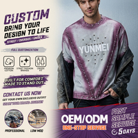 T-shirt Homme Y2K Punk Métal avec Œillets et Rivets, en Coton Épais Délavé, Coupe Oversize, Impression Personnalisée, Style Streetwear, Fabrication OEM