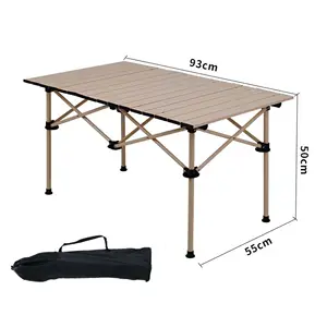 アウトドアキャンプ折りたたみ式木製ルッキングロール、安全なレトロキャンプピクニックテーブルエッグロール折りたたみ式テーブル/