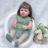 Poupée Reborn en vinyle Sunnyfan de 22 pouces, peinte à la main, fille qui se mord la main, jouet de jeu de rôle pour enfants, cadeau