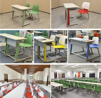 Bureau d'étudiant individuel Guangwei moderne, écologique et durable, 1 tiroir, bois/plastique, pour établissement de formation