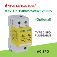 AC SPD T2 275V 320V 385V 20kA-40kA 2P Parafoudre Dispositif de protection contre les surtensions Parafoudre Parafoudre pour monophasé