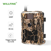 Caméra de chasse 4G LTE 32MP FHD, déclenchement 0,4s, IR invisible 940nm, étanche IP66, contrôle GPS et via application pour la surveillance de la faune
