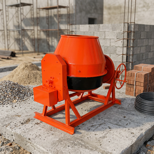Bétonnière mobile de petite taille 350L, à tambour inclinable, électrique ou diesel, pour la construction - Product Image 1
