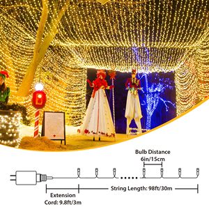 ไฟประดับ LED แบบสายยาว 10ม./20ม./30ม./40ม./50ม. สำหรับงานแต่งงาน ตกแต่งสวนกลางแจ้ง กันน้ำ เหมาะสำหรับเทศกาลคริสต์มาส - Product Image 2