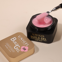 Gel de construction à base d'eau 60g pour extension d'ongles, OEM ODM, vente en gros, personnalisable, faible chaleur, auto-nivelant, haute dureté, usage professionnel en salon