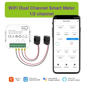 Misuratore di Energia WiFi Tuya Smart Life 120A Bidirezionale a 2 Canali con Morsetto, Monitoraggio <span class=keywords><strong>App</strong></span>, Esportazione/Importazione Solare, Interruttori di Controllo Remoto - Product Image 2