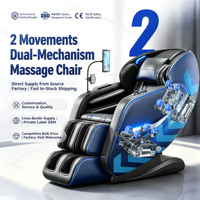 Luxus-Massagesessel mit Schwerelosigkeit, Heizfunktion, 4D-Manipulator, Doppelbewegung, Extra Langer Ganzkörper-Massagesessel im Thai-Stil