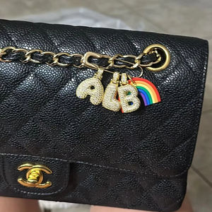 Zirkoon Pavé Bubbel Initiaal Charm Gouden Engelse Alfabetische Hangertjes A-Z Letters <span class=keywords><strong>Charms</strong></span> Grote Letter voor DIY Sieraden Accessoires - Product Image 3